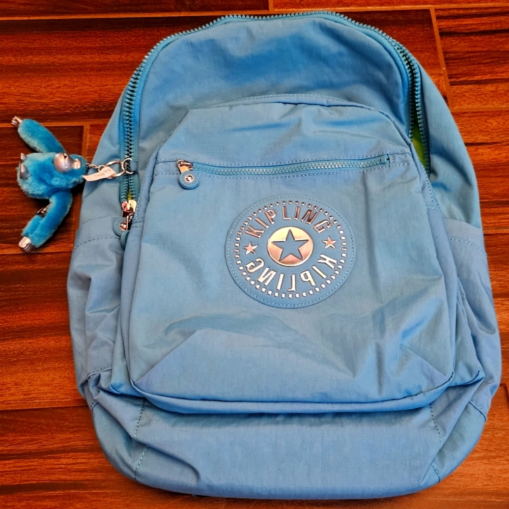 KIPLING aqua teal SEOUL 15” LAPTOP BACKPACK ki42153ep NEON GREEN INSIDE🌹